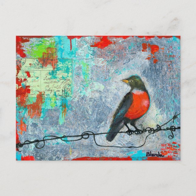 Carte Postale Robin rouge (Devant)