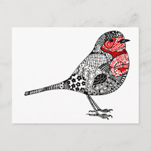 Carte Postale Robin rouge
