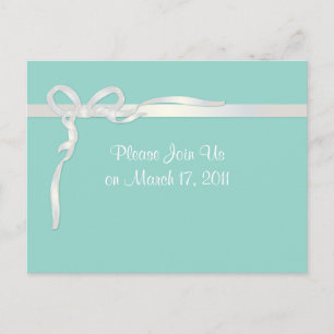 Carte Postale Robin's Egg Blue Jewelry Box avec ruban blanc