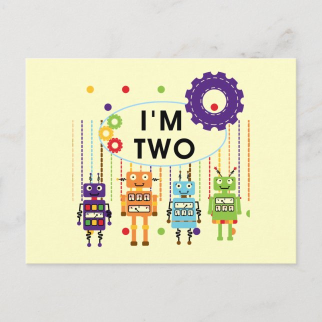 Carte Postale Robot 2e chemises et cadeaux d'anniversaire (Devant)