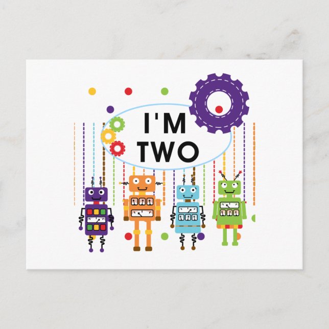 Carte Postale Robot 2e chemises et cadeaux d'anniversaire (Devant)