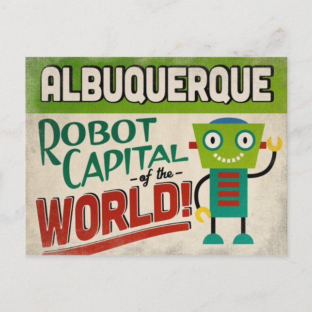 Carte Postale Robot Albuquerque - Vintage amusant (Devant)