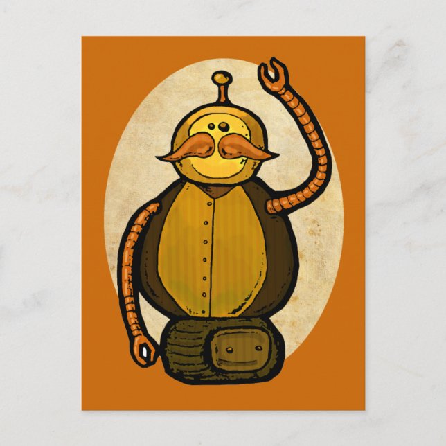 Carte Postale Robot antique en vapeur (Devant)