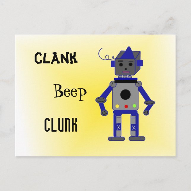 Carte Postale Robot avec des citations amusantes (Devant)