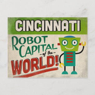 Carte Postale Robot Cincinnati Ohio - Vintage amusant
