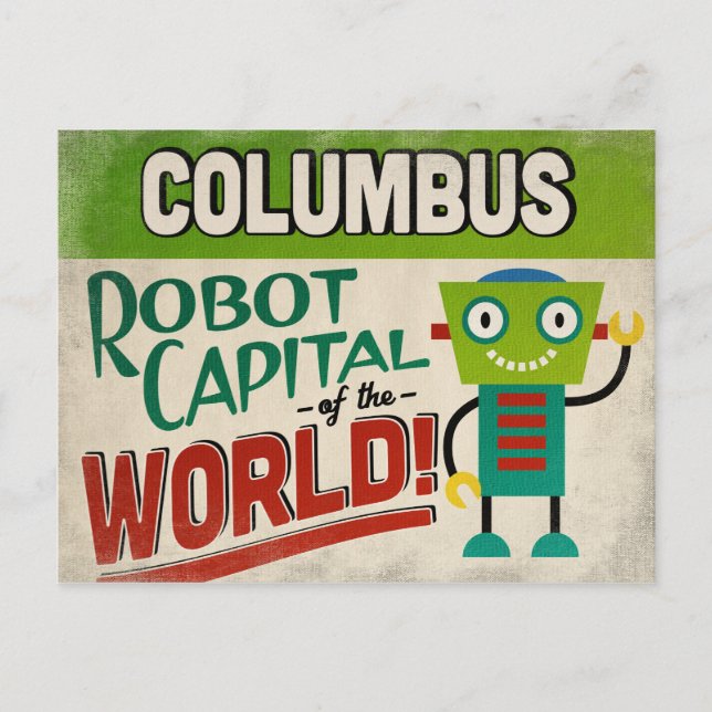 Carte Postale Robot Columbus Ohio - Vintage amusant (Devant)