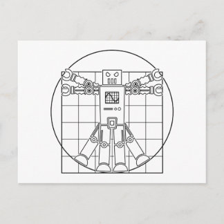 Carte postale Robot Da Vinci Vitruvian