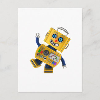 Carte Postale Robot de jouet jaune