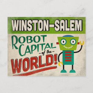 Carte Postale Robot de la Caroline du Nord Winston-Salem - Vinta