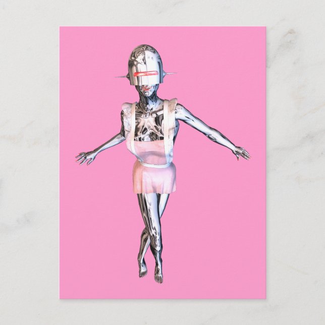 Carte Postale robot domestique (Devant)
