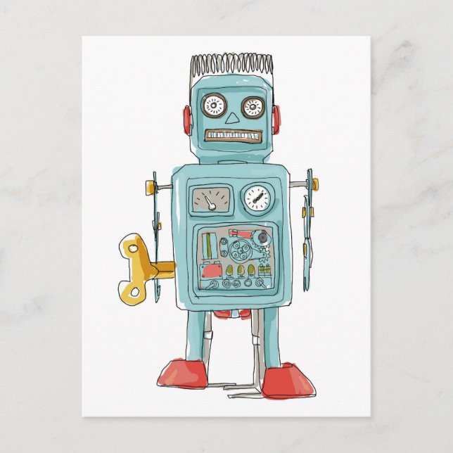 Carte Postale robot jouets vintages (Devant)