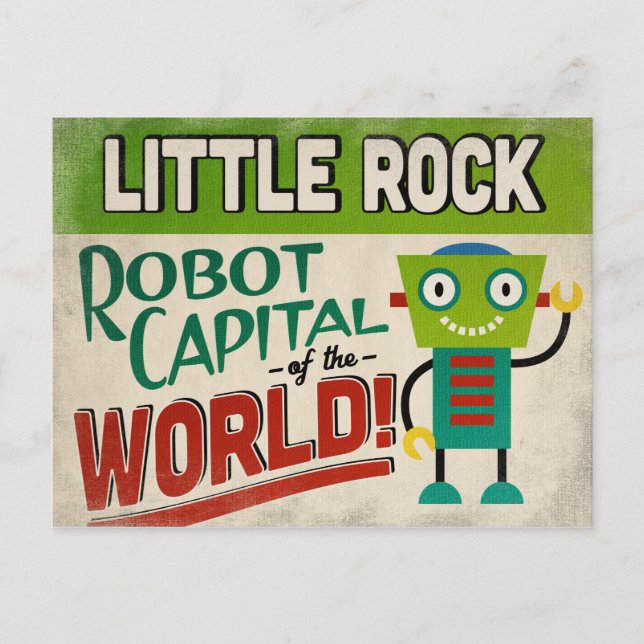 Carte Postale Robot Little Rock Arkansas - Vintage amusant (Devant)