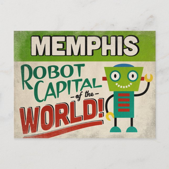 Carte Postale Robot Memphis Tennessee - Vintage amusant (Devant)