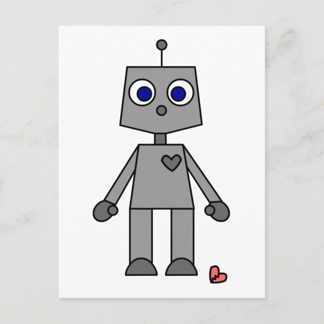 Carte Postale Robot Migné Avec Un Coeur Cassé (Devant)