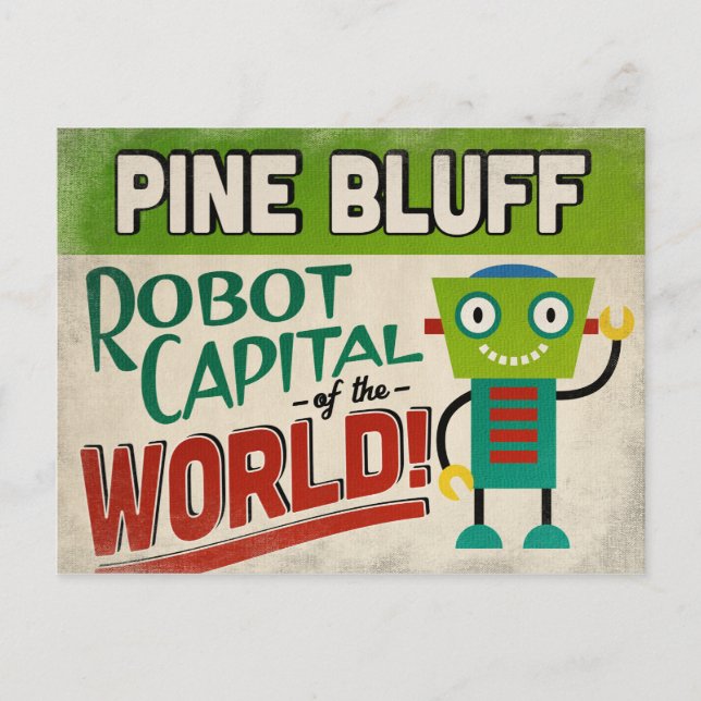 Carte Postale Robot Pine Bluff Arkansas - Vintage amusant (Devant)