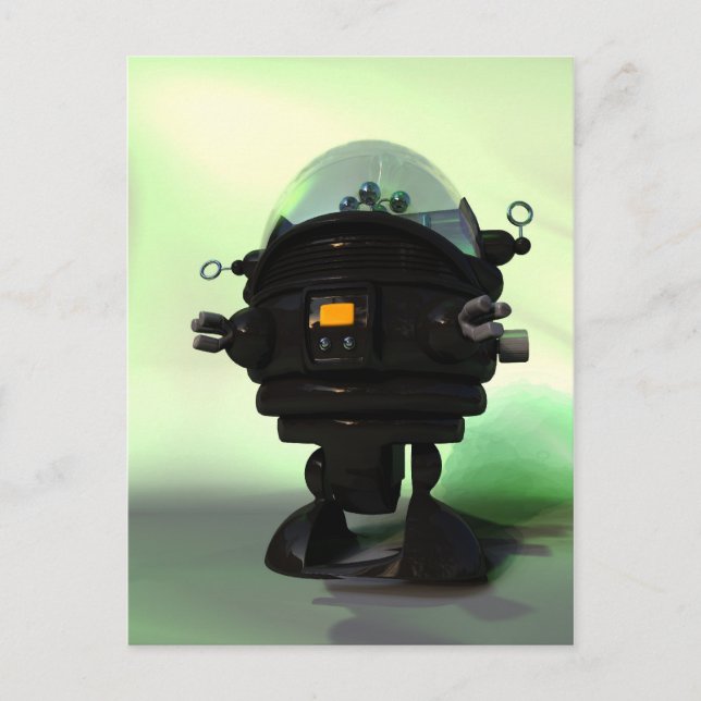 Carte postale Robot Planet Toy Cute (Devant)