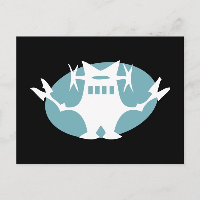 Carte Postale Robot rétro en bleu (Devant)