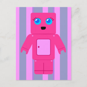 Carte Postale Robot rose