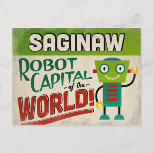 Carte Postale Robot Saginaw Michigan - Vintage amusant