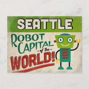 Carte Postale Robot Seattle Washington - Vintage amusant