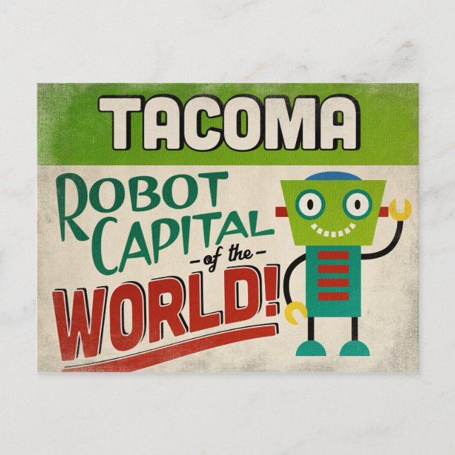Carte Postale Robot Tacoma Washington - Vintage amusant (Devant)