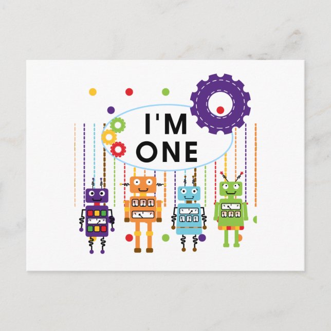 Carte Postale Robot Tshirts et cadeaux d'anniversaire (Devant)