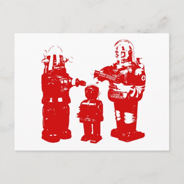 Carte Postale Robots de jouets rétro (Devant)