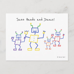 Carte Postale Robots Jazz Hands and Dance