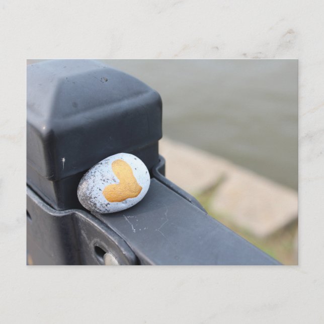 Carte Postale Roche Coeur Or Cute (Devant)