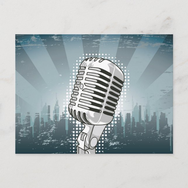 Carte Postale Roche et rouleau du microphone (Devant)