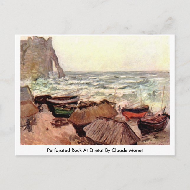 Carte Postale Roche Perforée À Etretat Par Claude Monet (Devant)