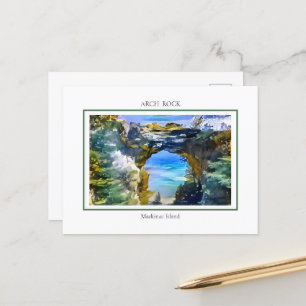 Carte Postale Rocher d'arc iconique sur l'île Mackinac, MI