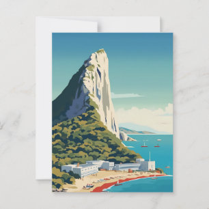 Carte Postale Rocher de Gibraltar Travel Art