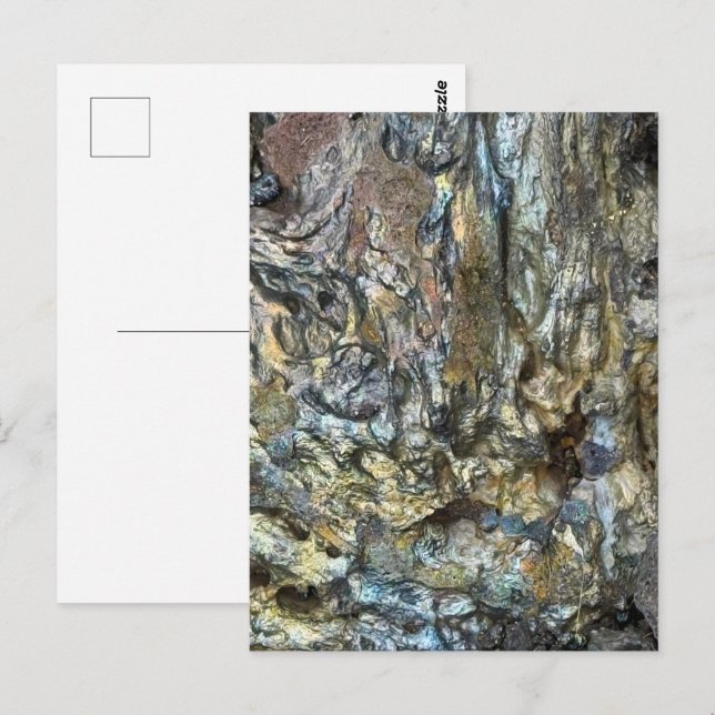 Carte Postale Rocher de lave de volcan (Devant / Derrière)