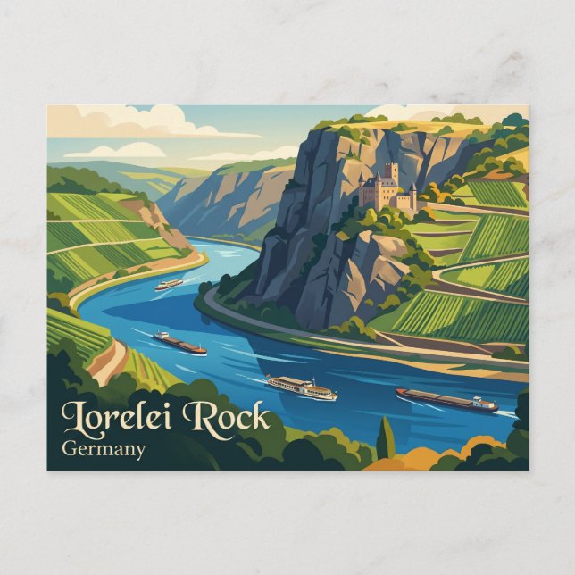 Carte Postale Rocher de Lorelei Allemagne (Devant)