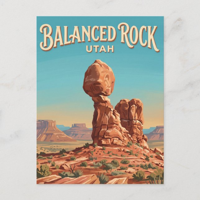 Carte Postale Rocher équilibré Moab Utah (Devant)