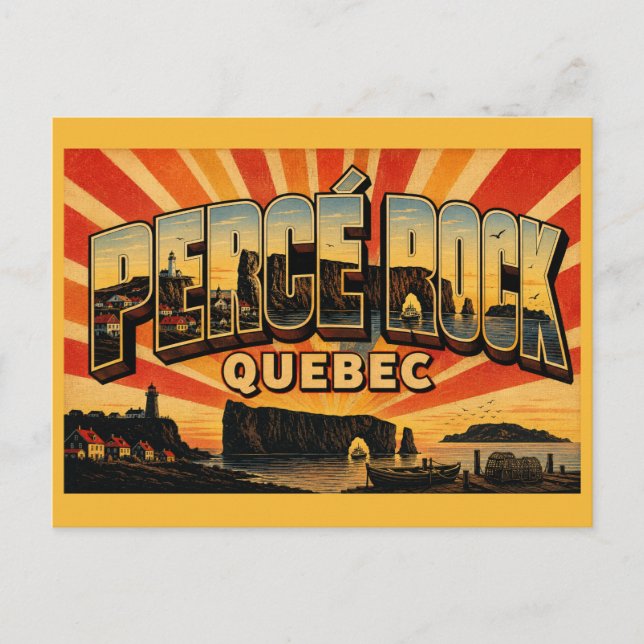 Carte Postale Rocher Percé Québec Merveille Naturelle (Devant)