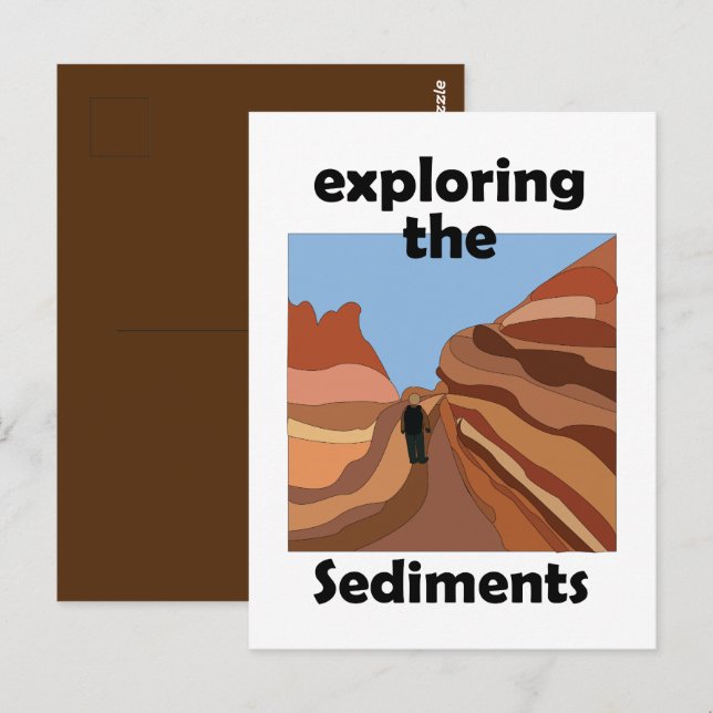 Carte Postale Rocher sédimentaire explorant les sédiments randon (Devant / Derrière)