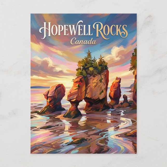 Carte Postale Rochers Hopewell Canada (Devant)
