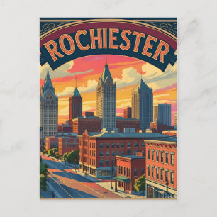 Carte Postale Rochester City Skyline New York USA