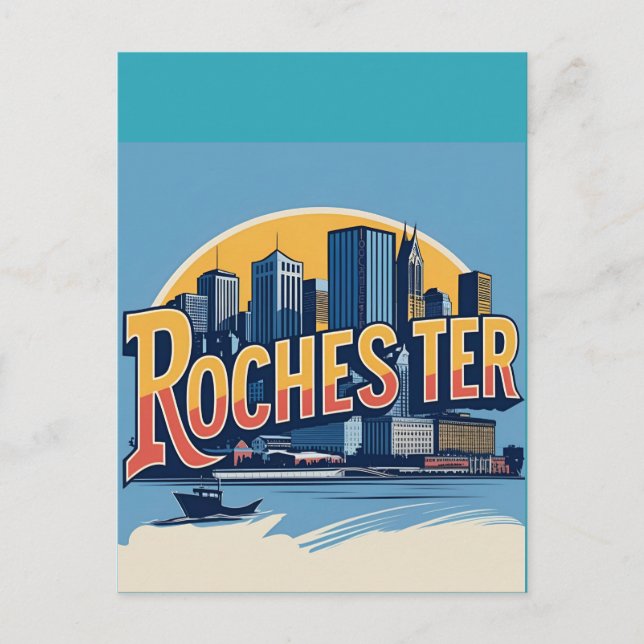 Carte Postale Rochester City Skyline New York USA (Devant)