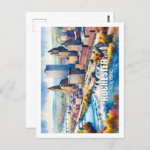 Carte Postale Rochester New York Famous Travel Places aquarelle