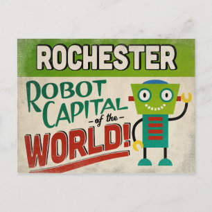 Carte Postale Rochester New York Robot - Drôle Vintage