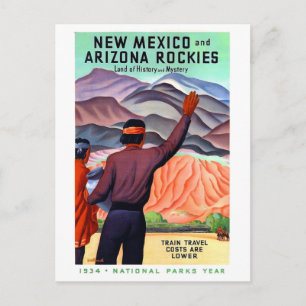 Carte Postale Rocheuses du Nouveau-Mexique et d'Arizona, voyage 