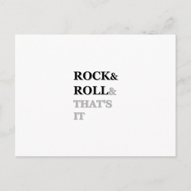 Carte Postale Rock and Roll Et c'est tout (Devant)