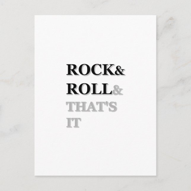 Carte Postale Rock and Roll Et c'est tout (Devant)