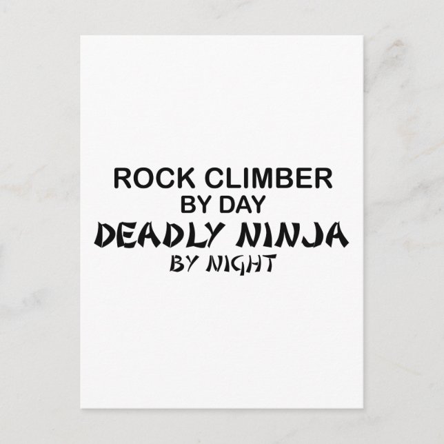 Carte Postale Rock Climber Mortel Ninja par nuit (Devant)