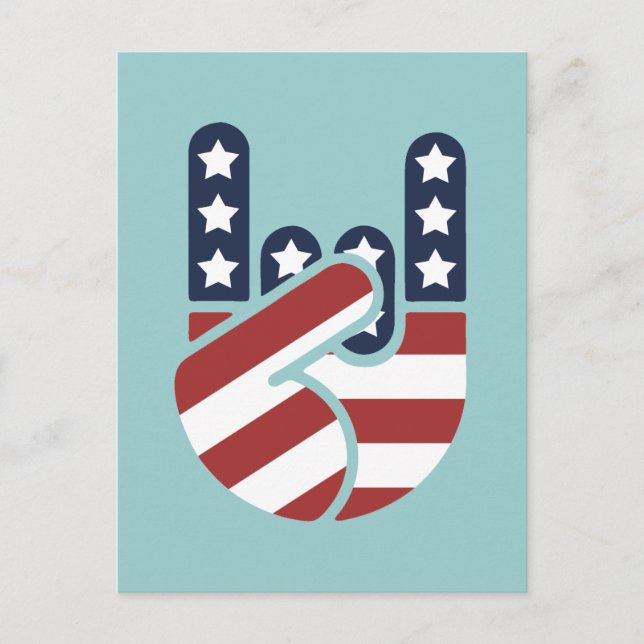 Carte Postale Rock Hand USA (Devant)