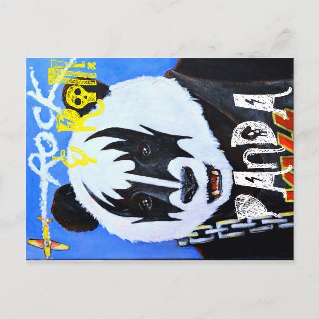 Carte Postale Rock n Roll Panda (Devant)