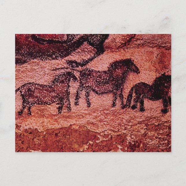 Carte Postale Rock painting of tarpans , c.17000 BC (Devant)